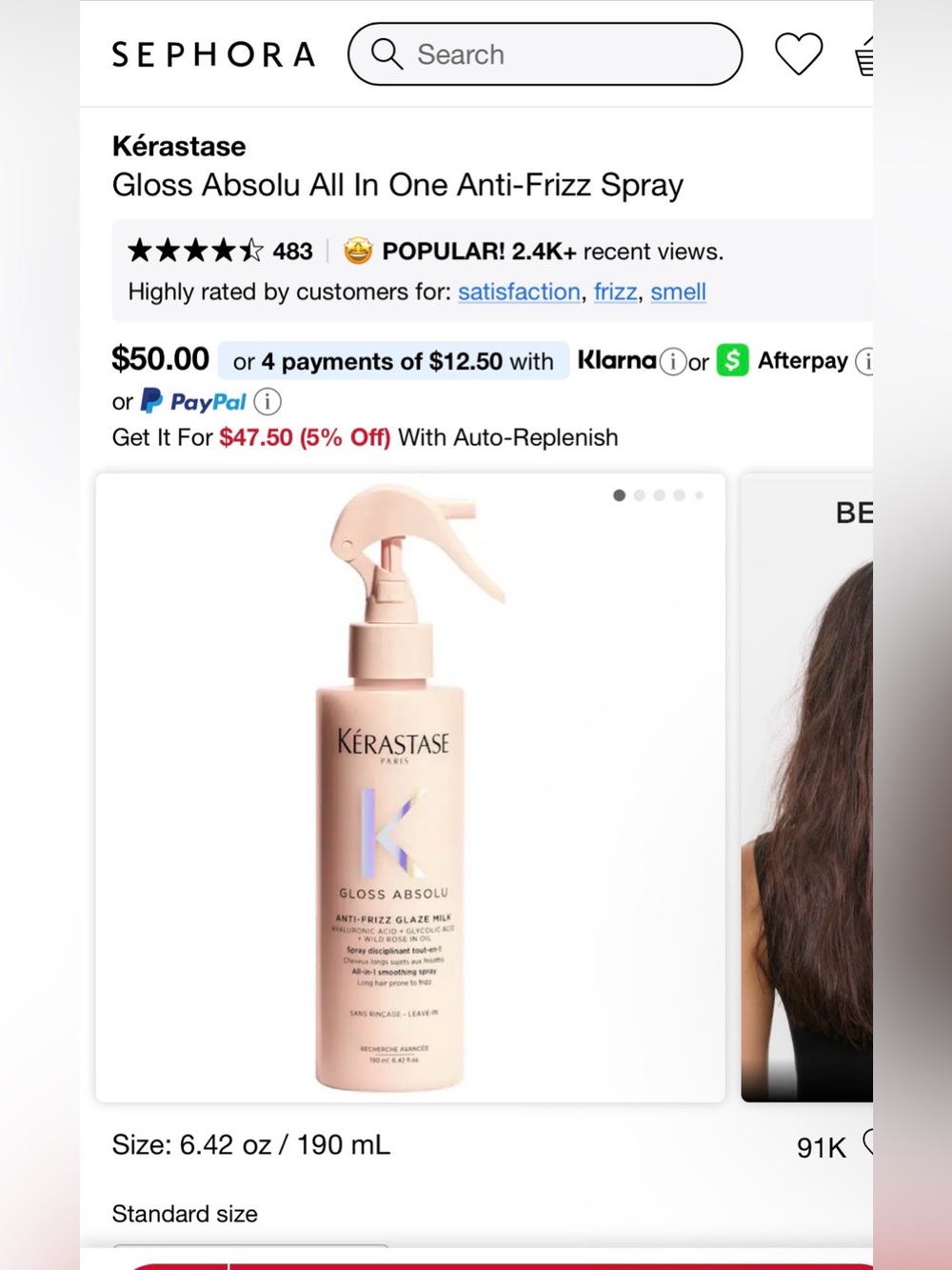 Kérastase Gloss Absolu Anti‑Frizz Spray — Full Size. New - Picture 3 of 3